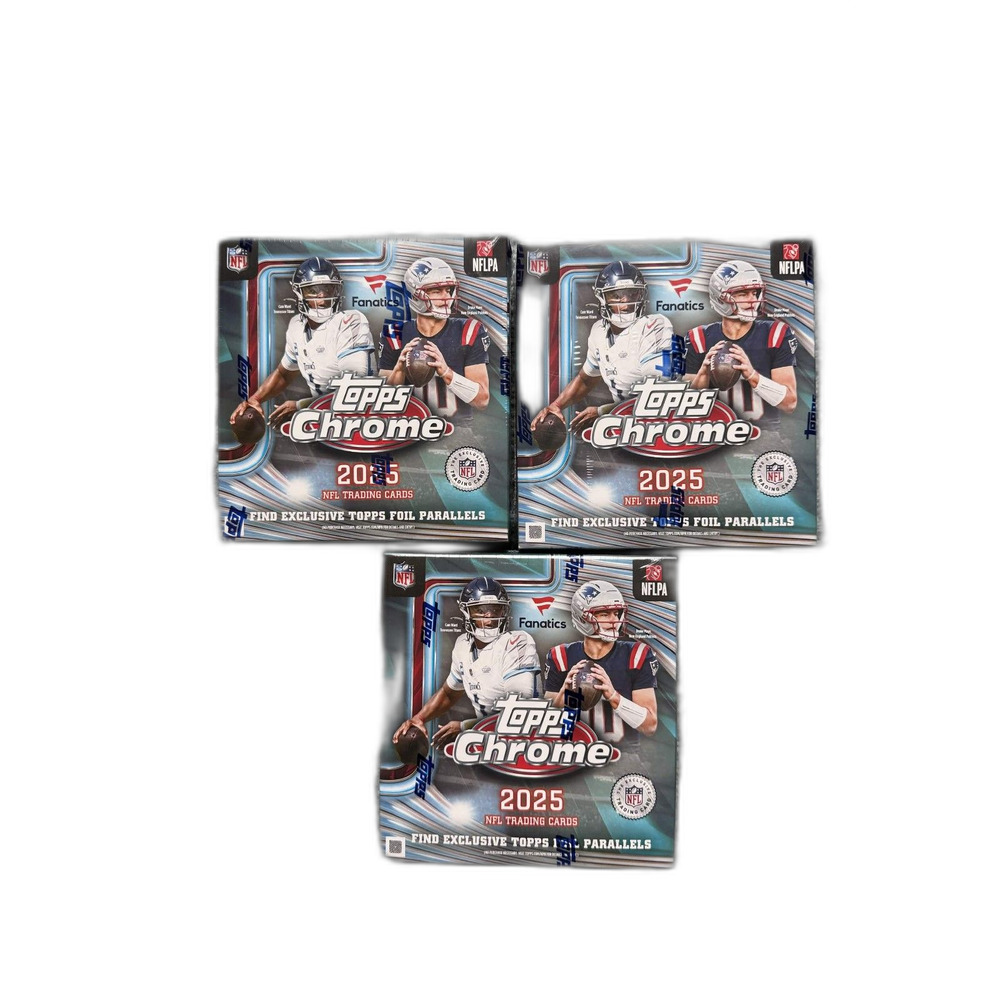 2025 Topps Chrome Football Fanatics Exclusive Mega Box  — 3x LOT | IN HAND